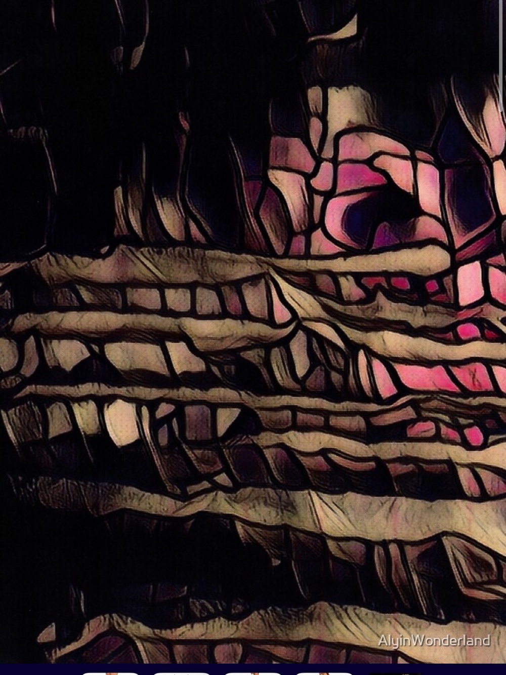 Abstract Midi Dress in Black, Pink Toronto Artist Made dress - Picture 4 of 8